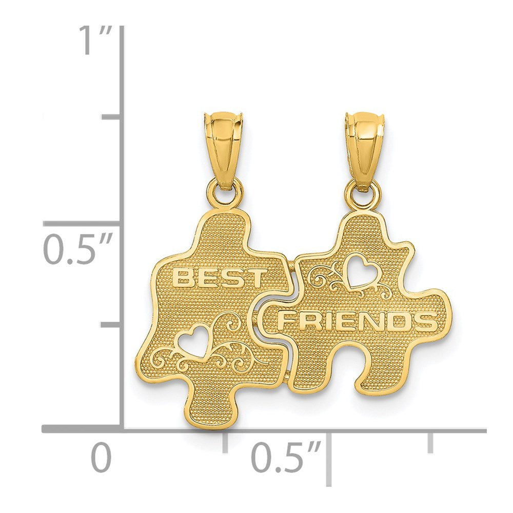 14k BEST FRIENDS 2-Piece Break-apart Puzzle Pieces Charm