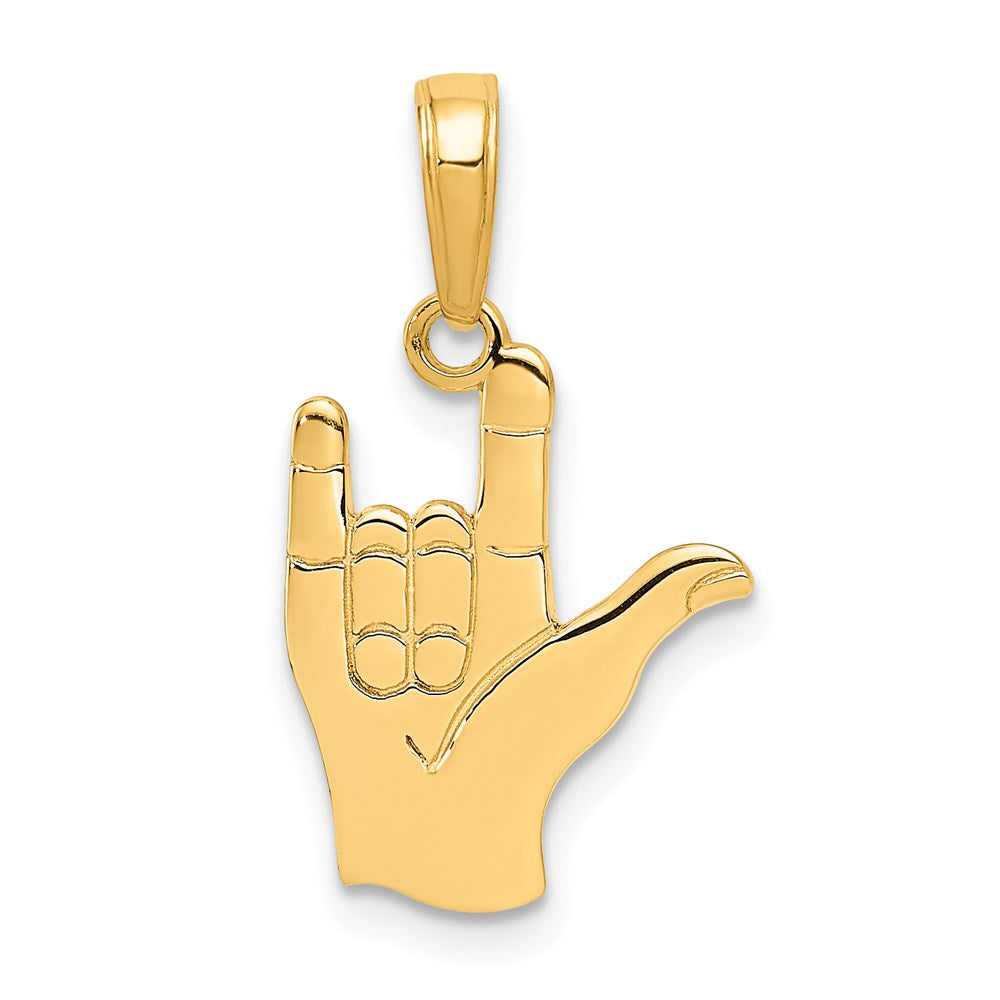 14k I Love You Hand/ Sign Language Pendant