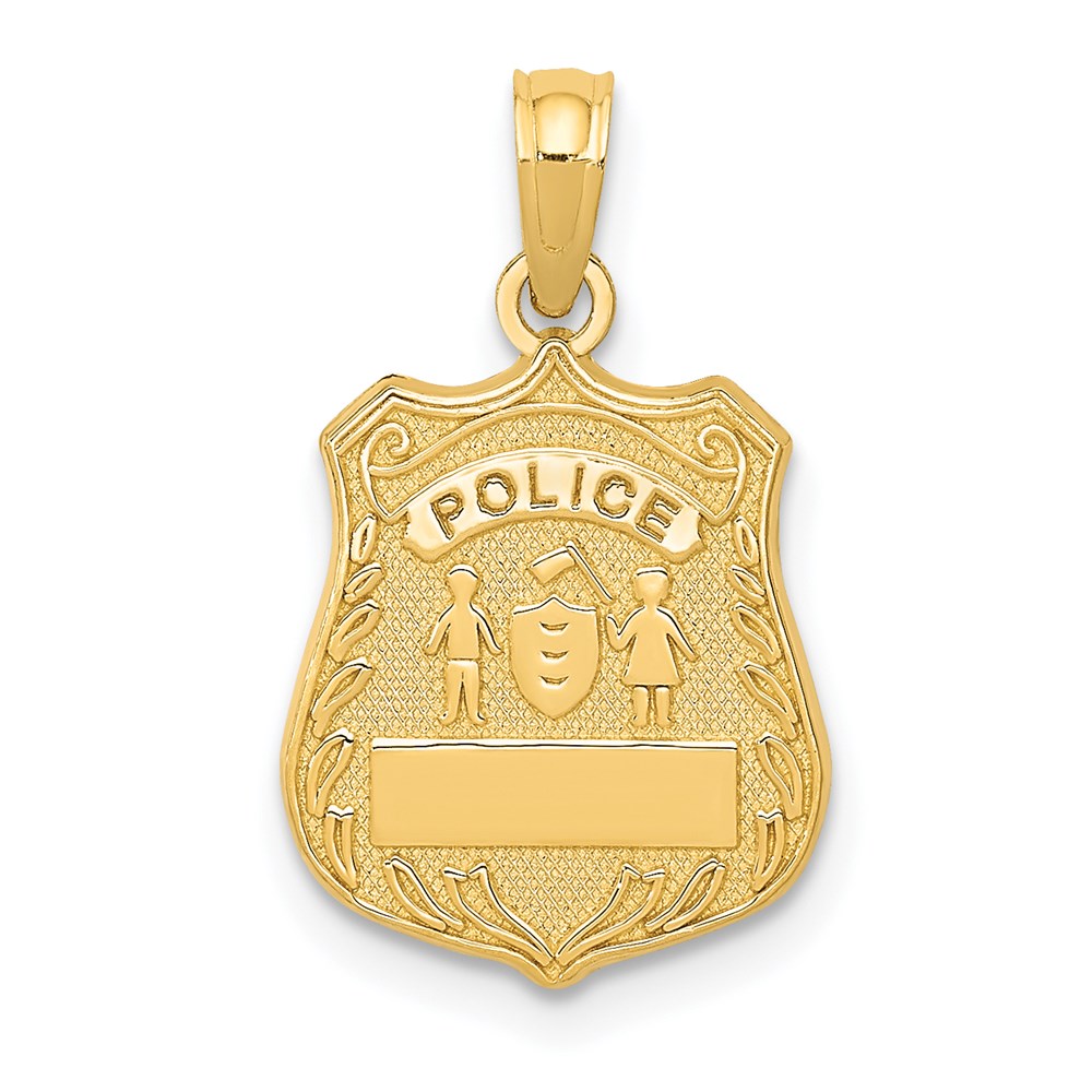 14k POLICE Badge Pendant