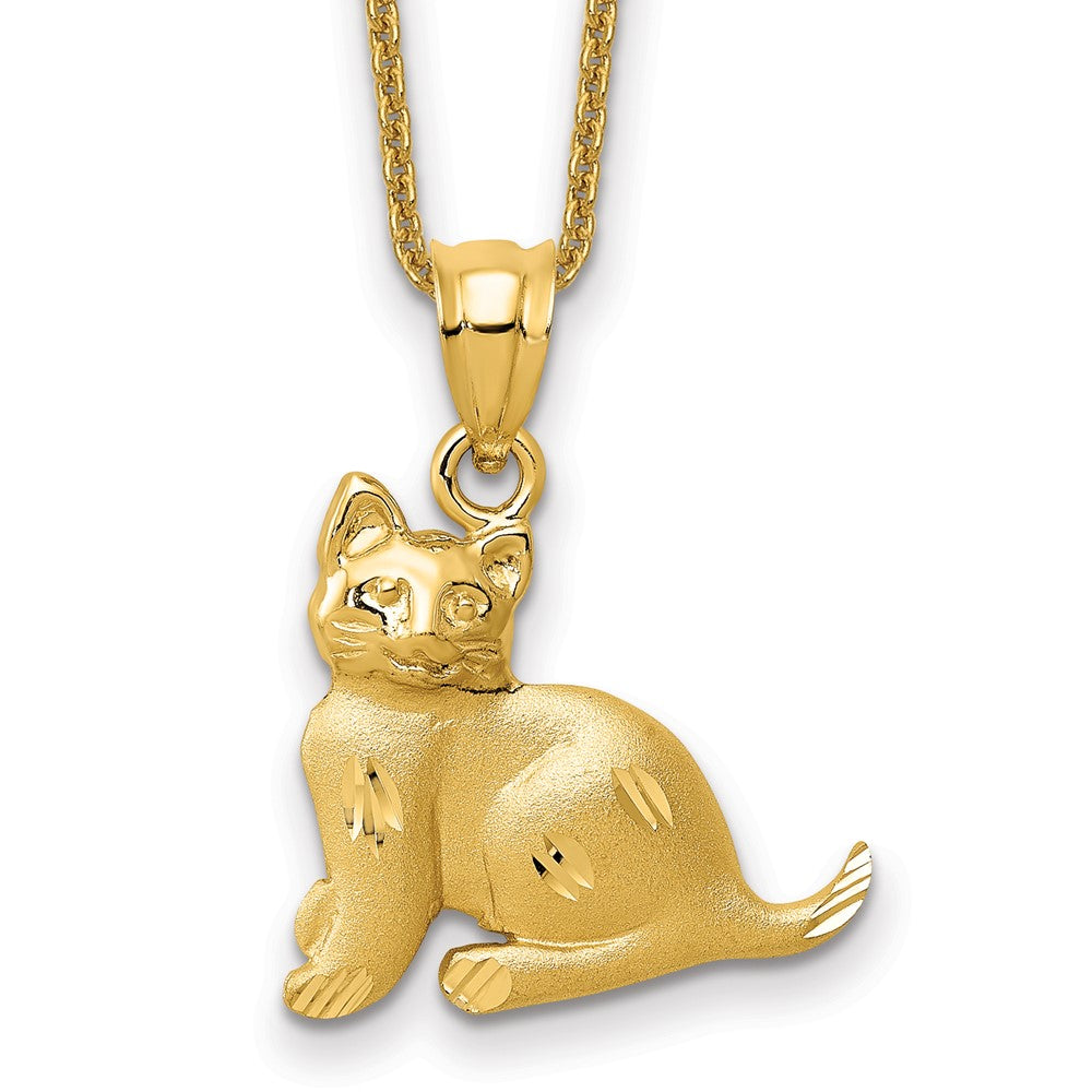 14k Cat Charm w/ 18in chain