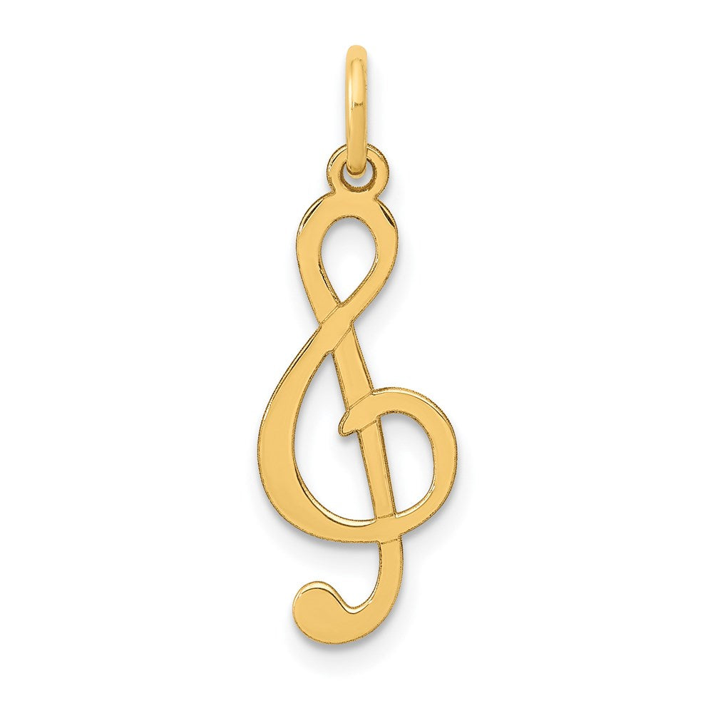 14k Polished Treble Clef Charm