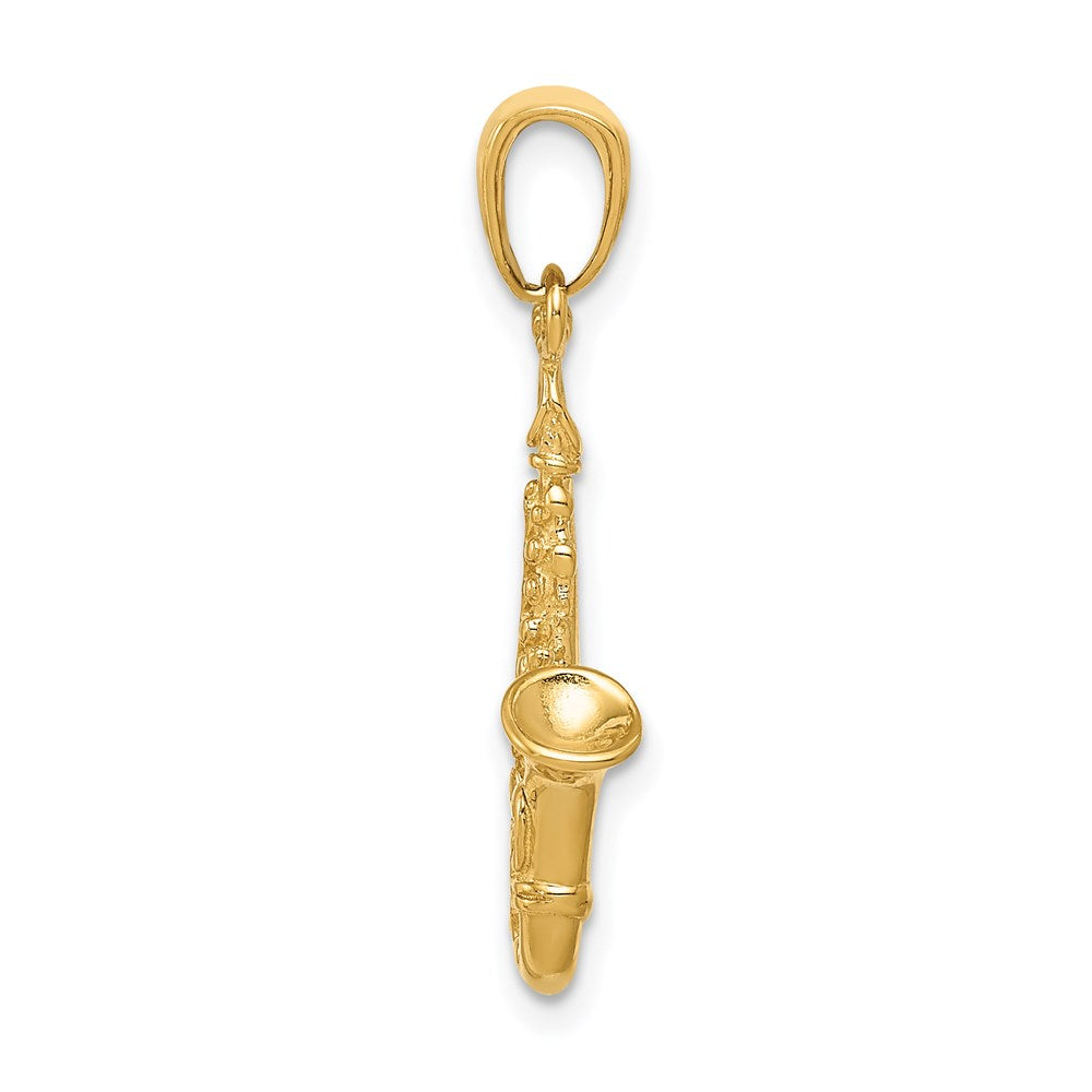 14k 3-D Saxophone Pendant