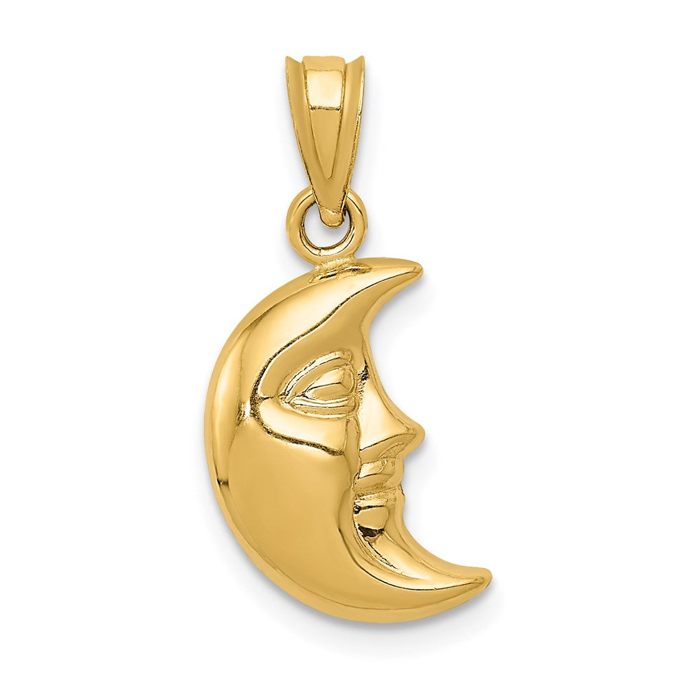 14k 3-D Moon Pendant