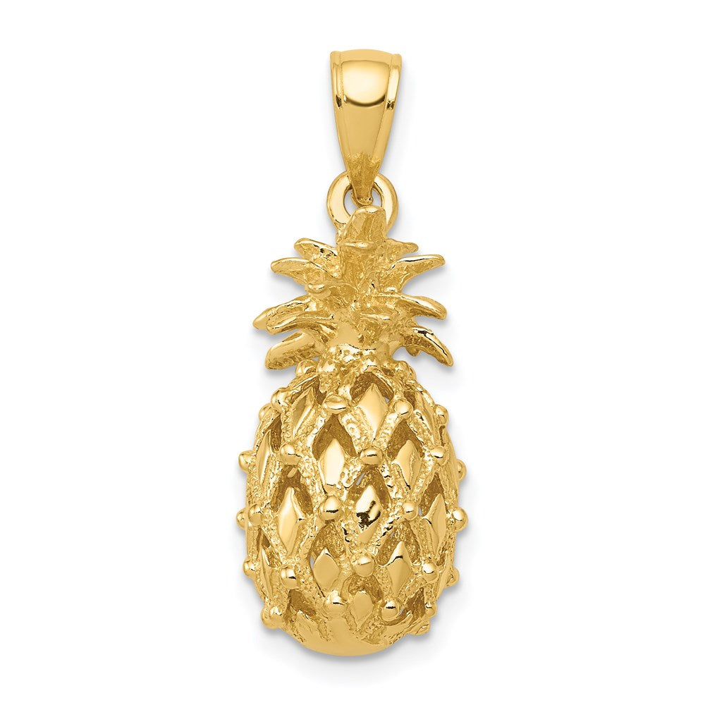 14k 3-D Cut-Out Pineapple Pendant