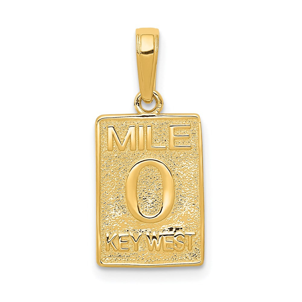 14k Mile 0 KEY WEST Mile Marker Pendant