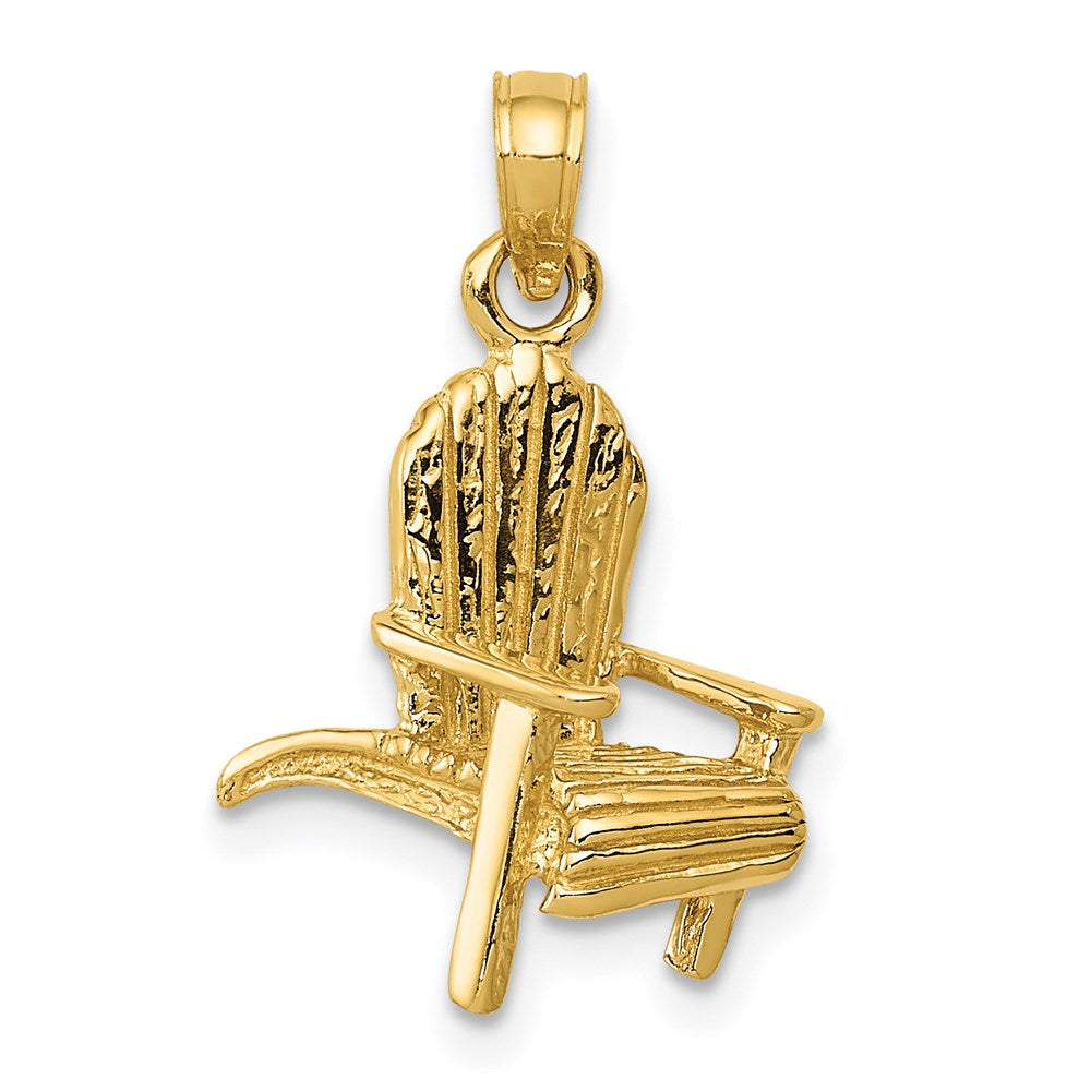 14K 3D Adirondack Beach Chair Pendant