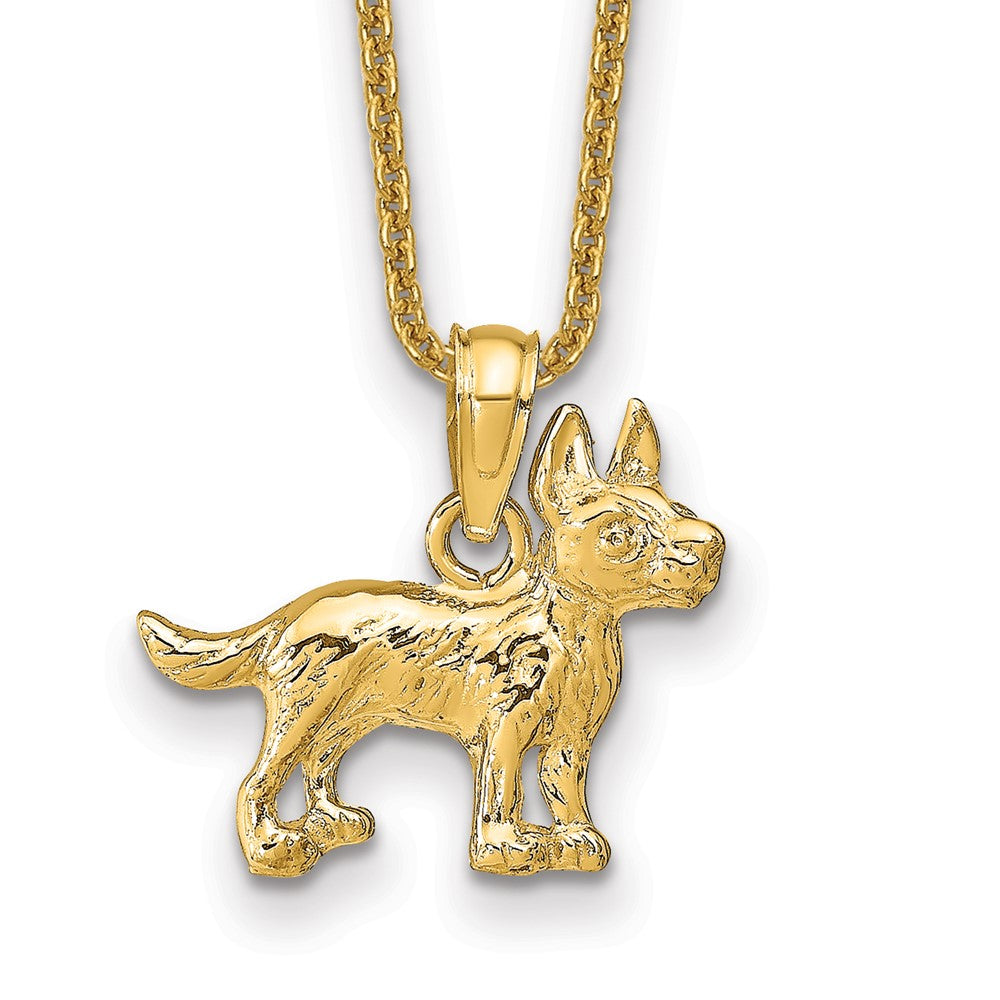 14k Terrier Dog Pendant w/ chain