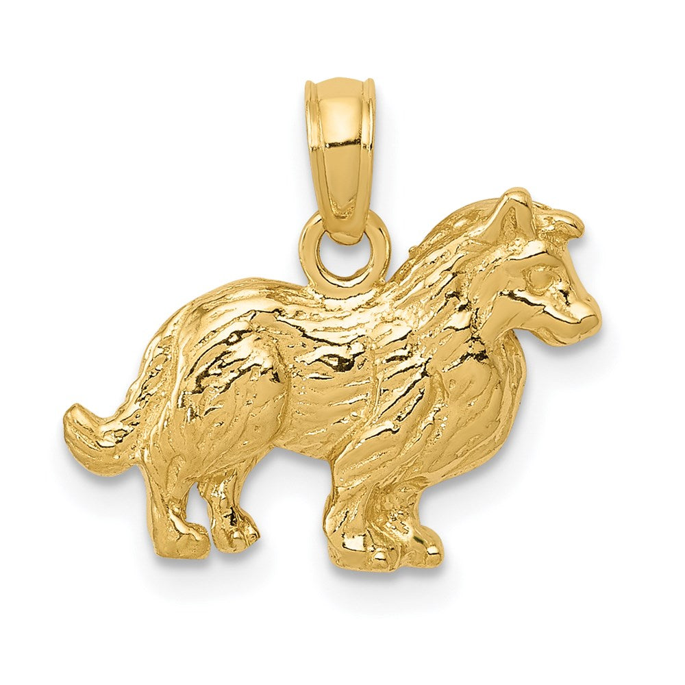 14k Collie Dog Pendant