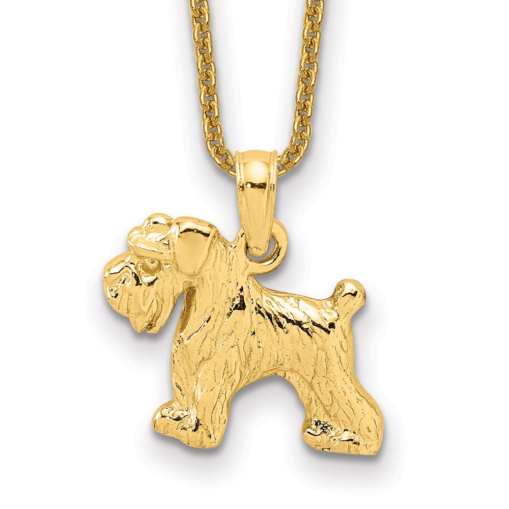 14k Schnauzer Dog Pendant w/ chain