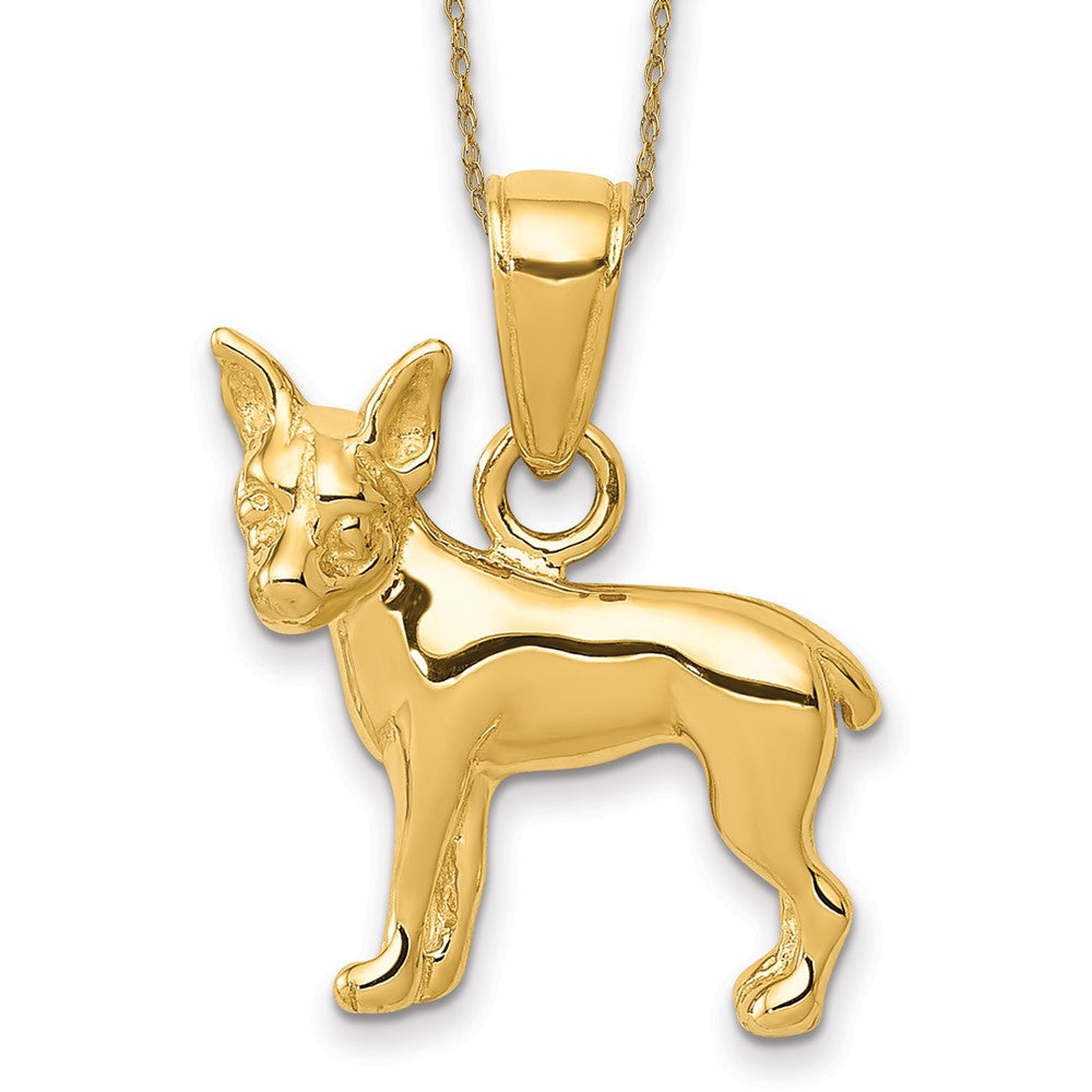 14k Chihuahua Dog Pendant on Chain