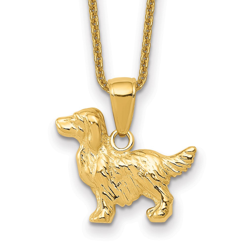 14k Springer Spaniel Dog Pendant w/ chain