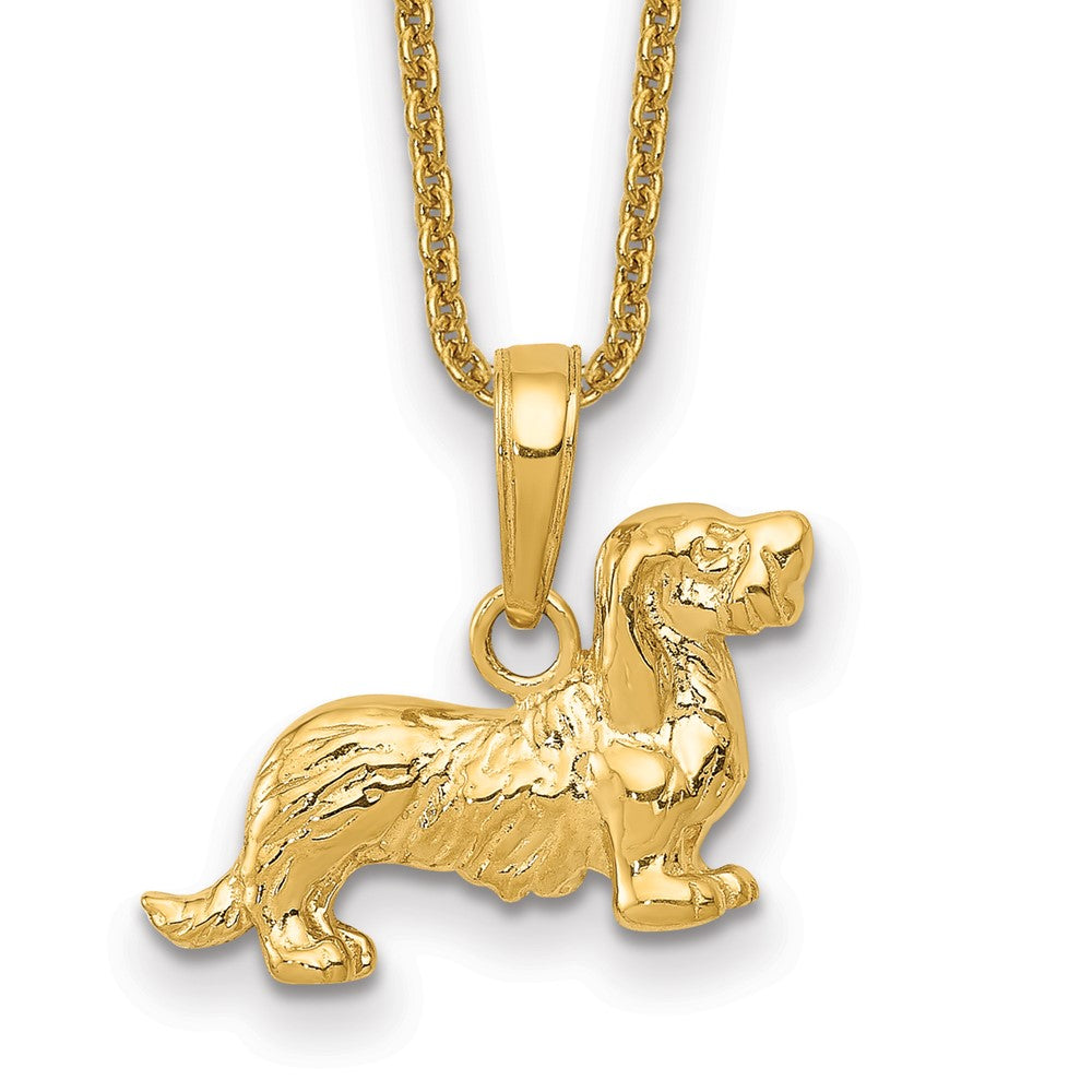 14k Long-Haired Dachshund Dog Necklace