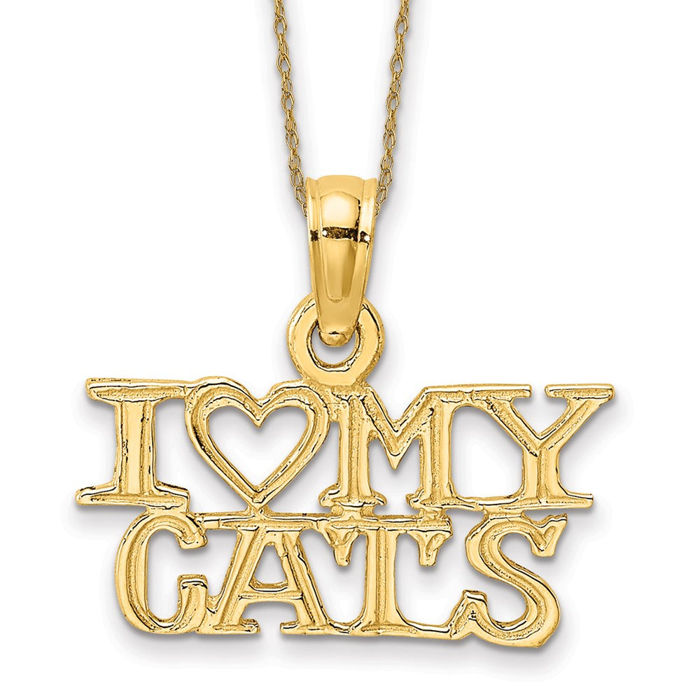 14k I HEART MY CATS Necklace