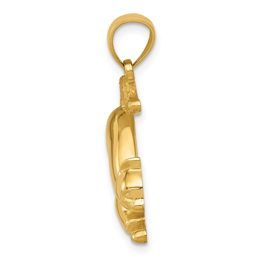 14k Stretching Cat Necklace