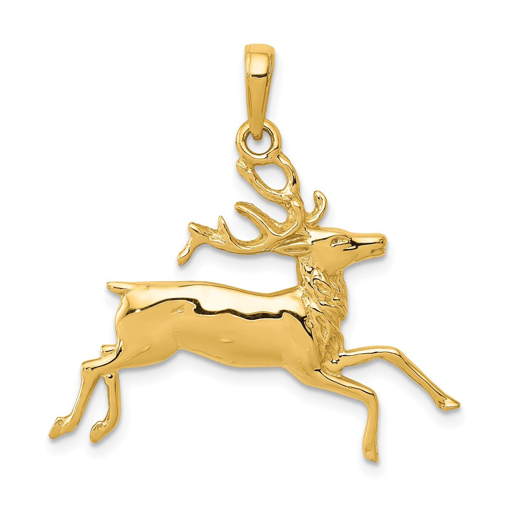 14k Deer Running Pendant