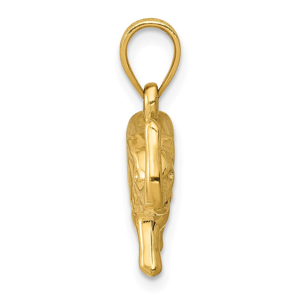 14k 3-D Polished Elephant Pendant