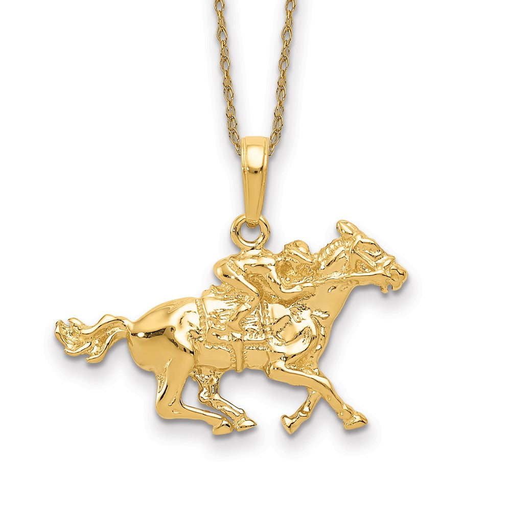 14k Jockey on Horse Necklace