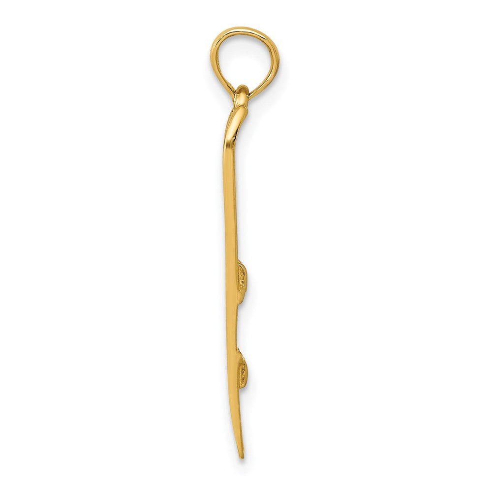 14k 3-D Snow Skis Pendant