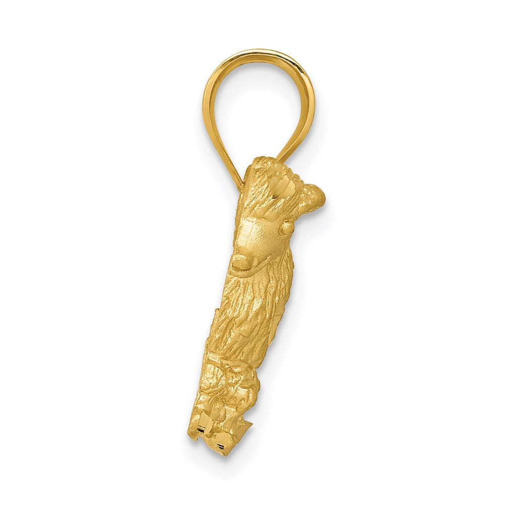 14k Poodle Dog Charm w/ chain