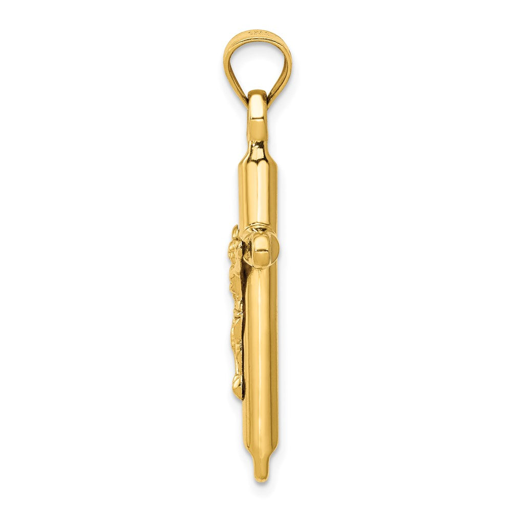 14k Hollow Crucifix Pendant