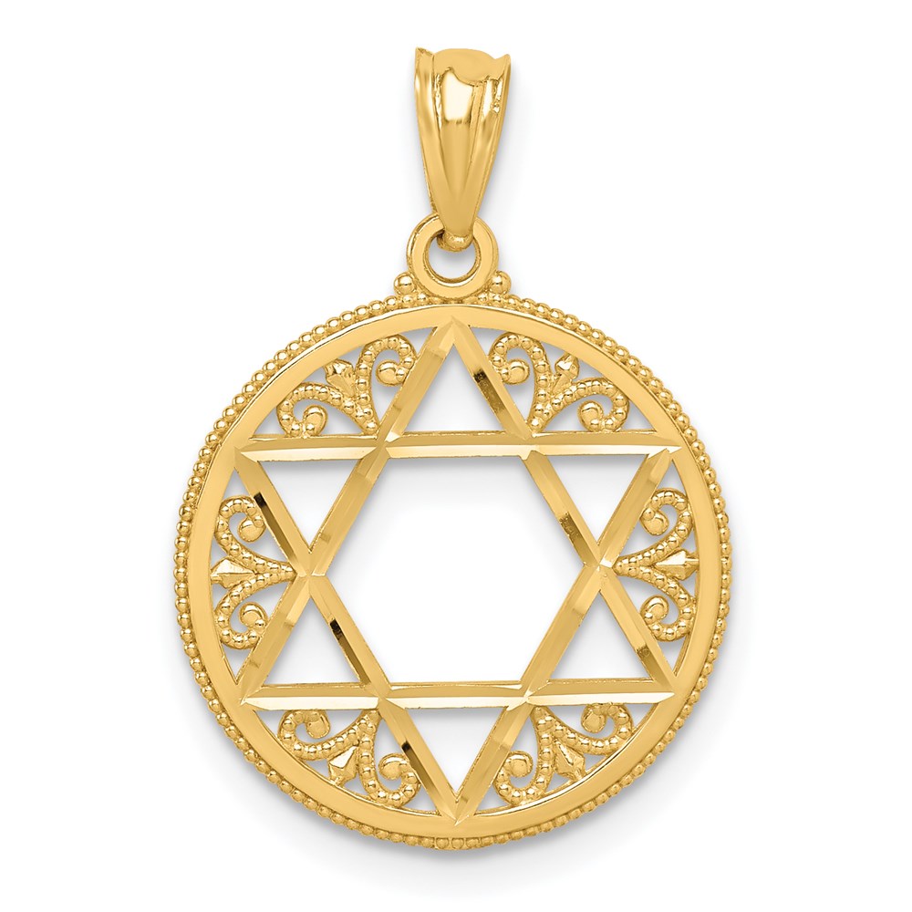 14k Filigree Star of David Pendant