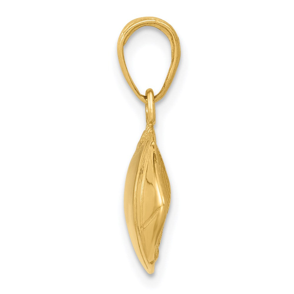 14k Football Profile Pendant