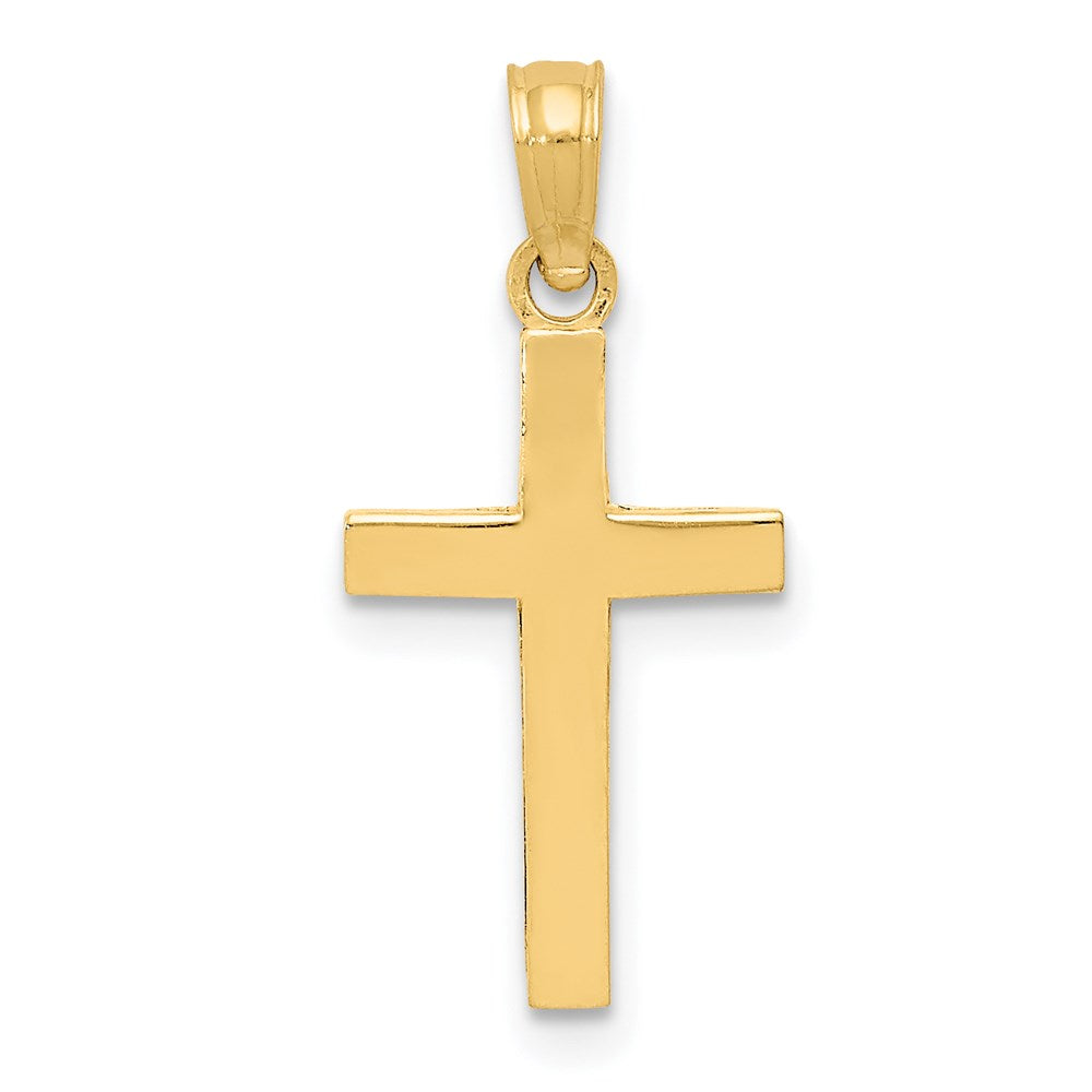 14k Beveled Cross Charm