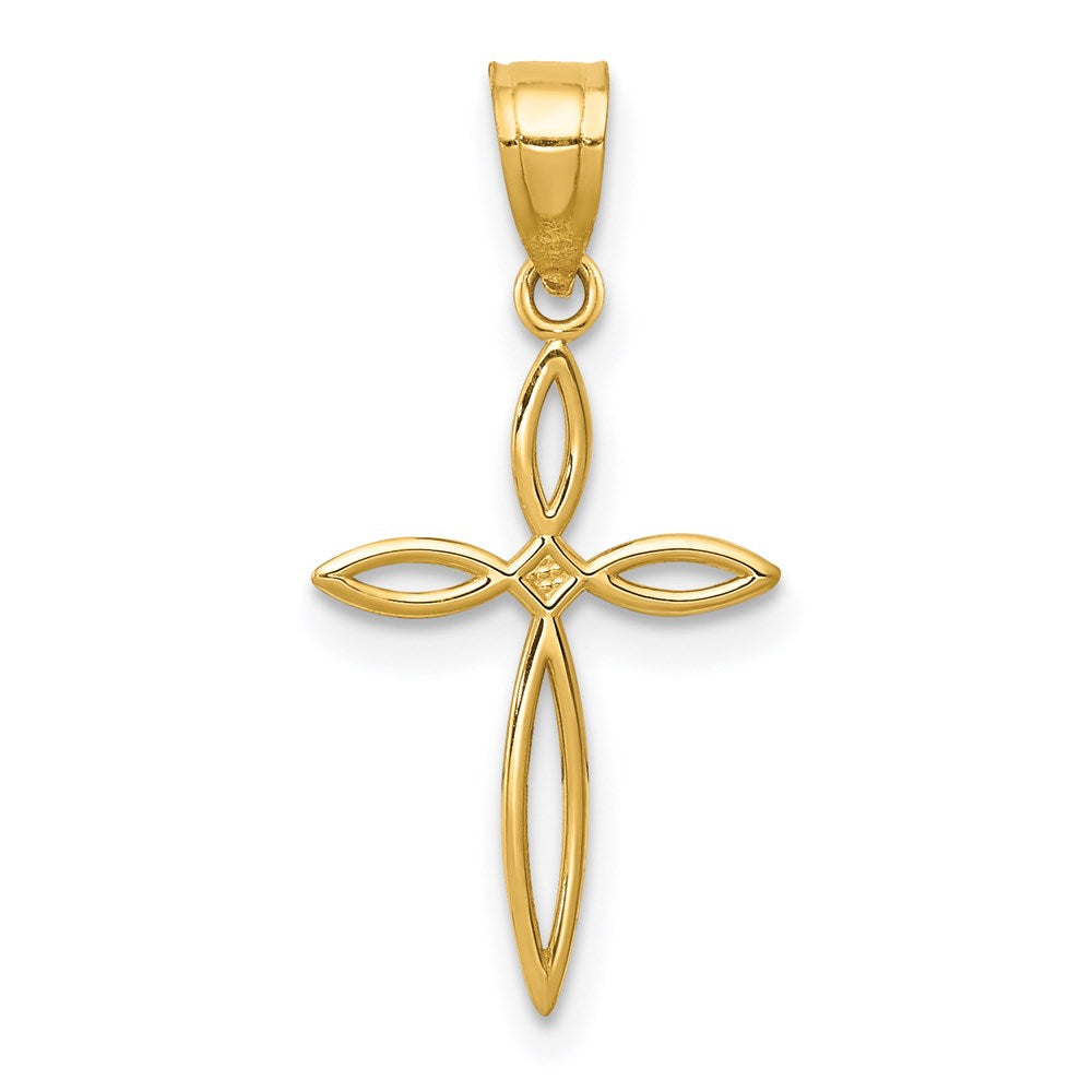 14k Passion Cross Charm