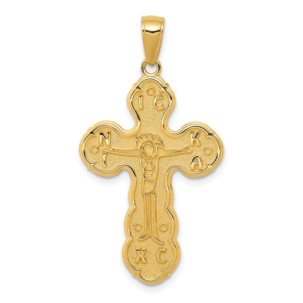 14k Satin Crucifix Pendant