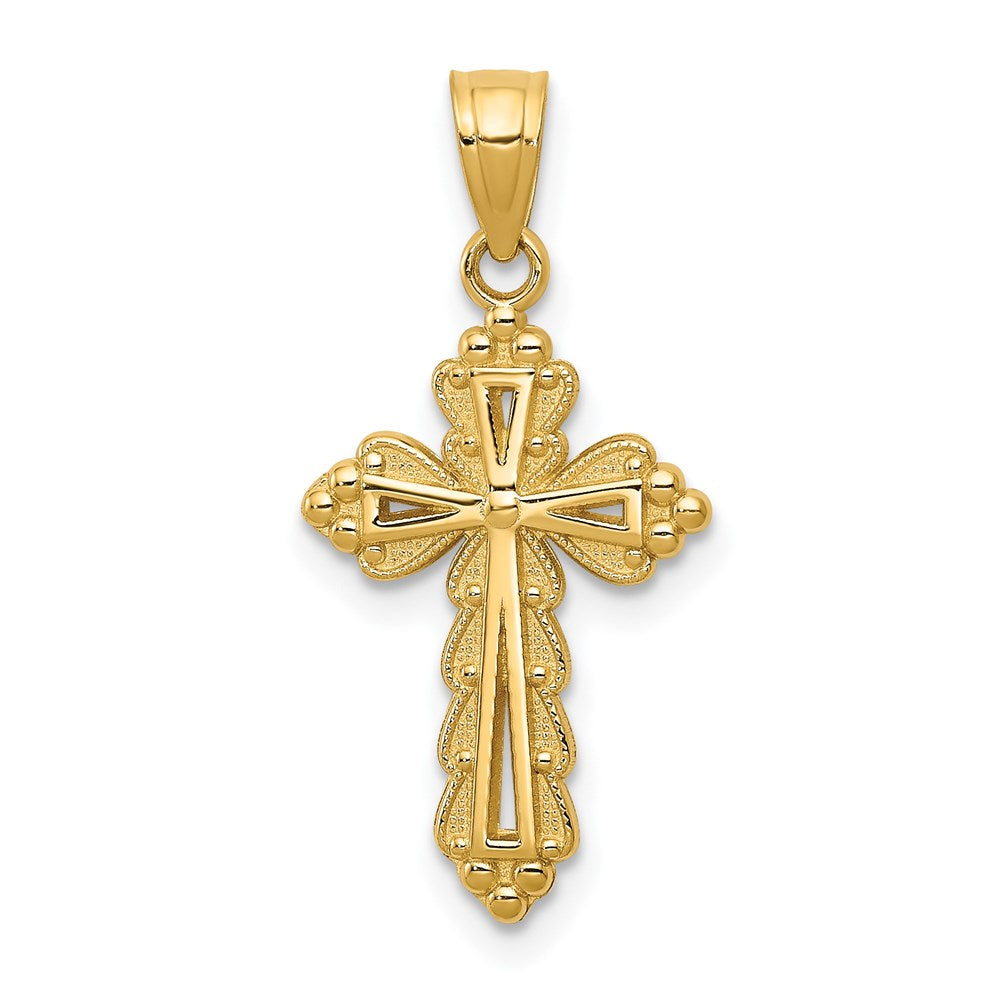 14k Budded Cross Charm