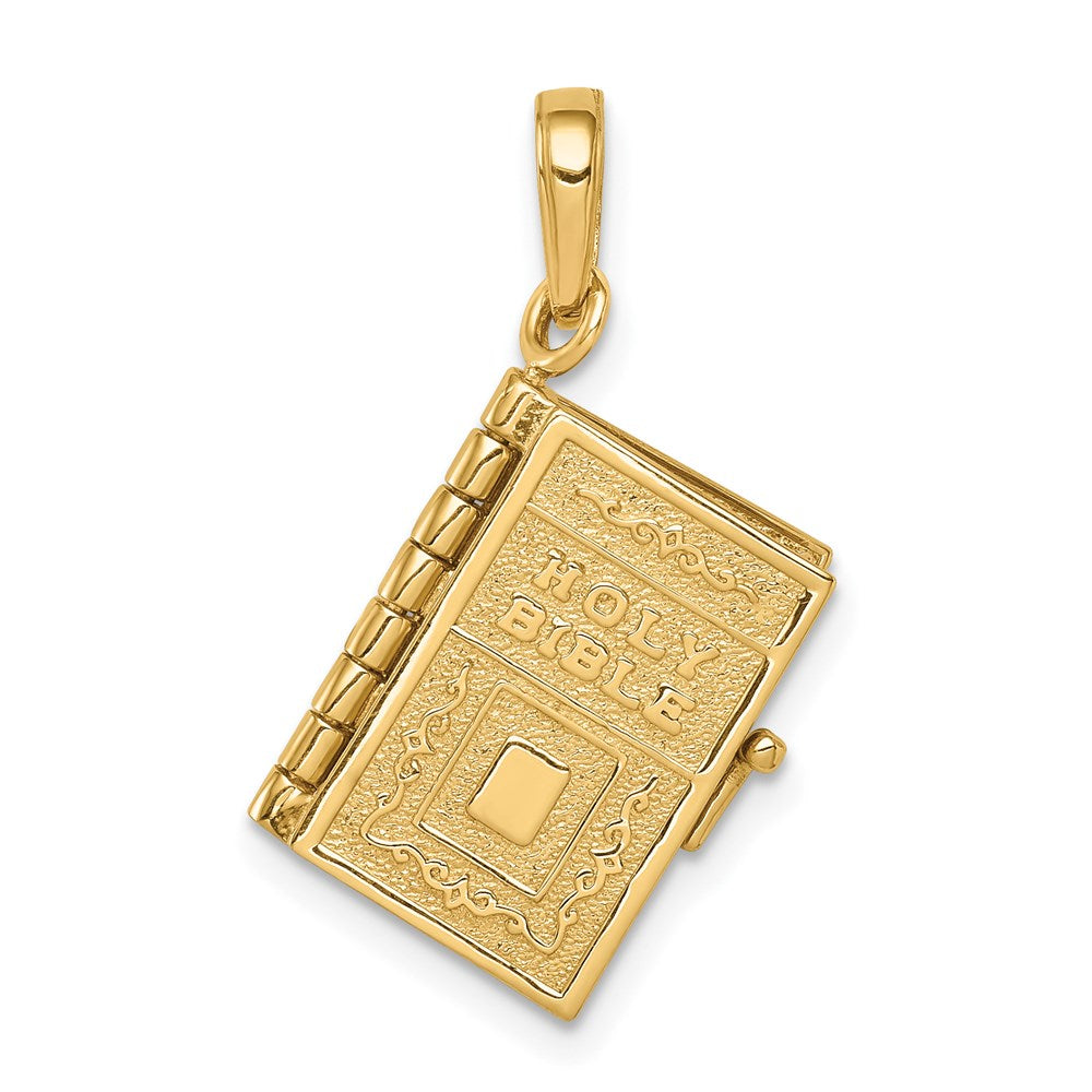 14K 3D Lords Prayer Bible Pendant