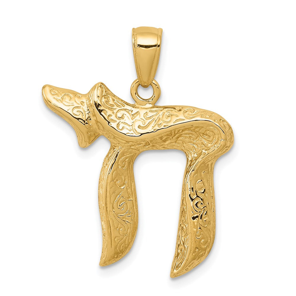 14K Jewish Chai (Long Life) Pendant