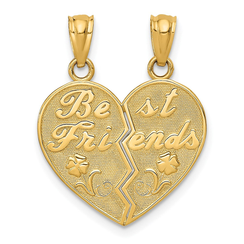 14k BEST FRIENDS Heart Break Apart Pendants