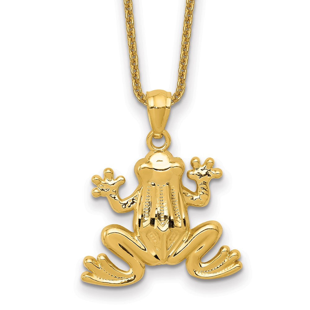 14k Polished Frog Necklace