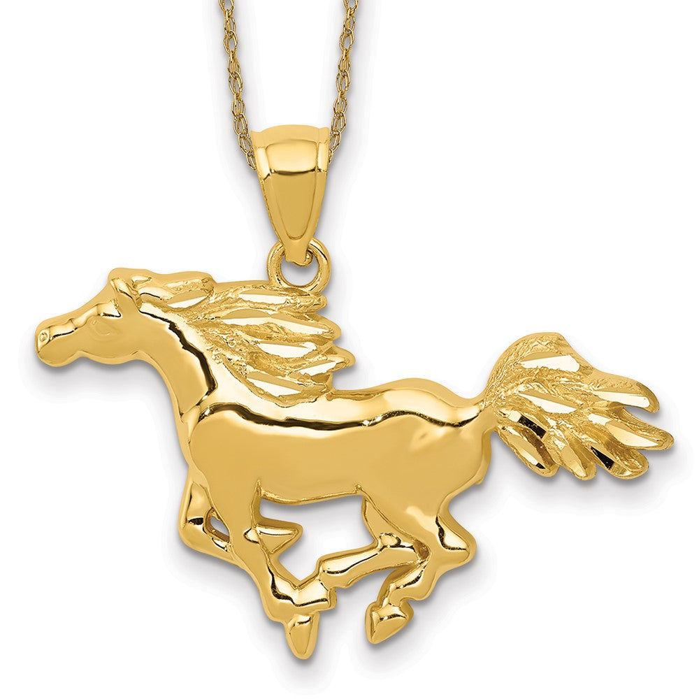 14k Polished Horse Necklace