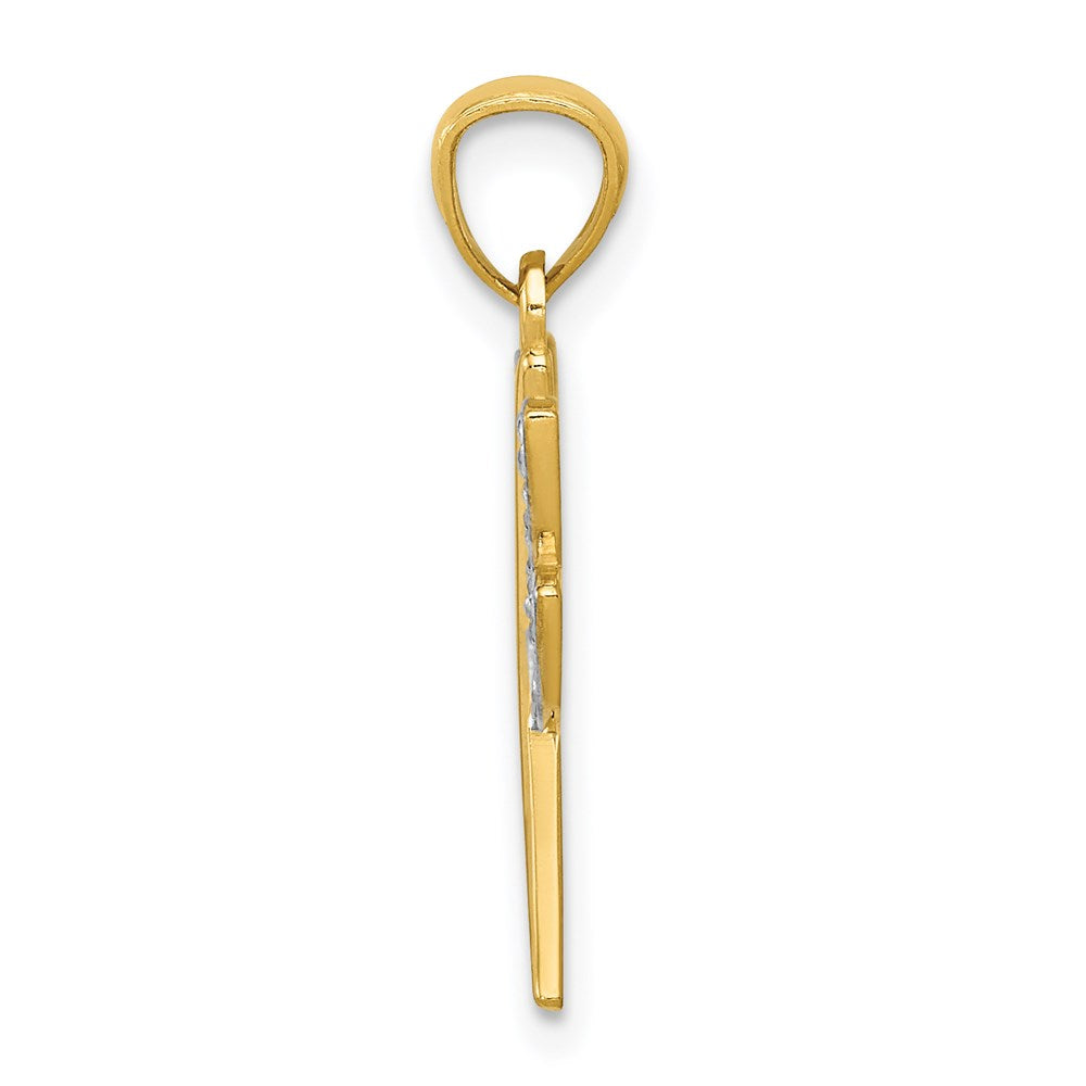 14k and White Rhodium Dragonfly Pendant