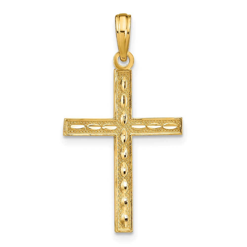 14K Reversible FAITH HOPE LOVE GREATEST LOVE Cross Pendant