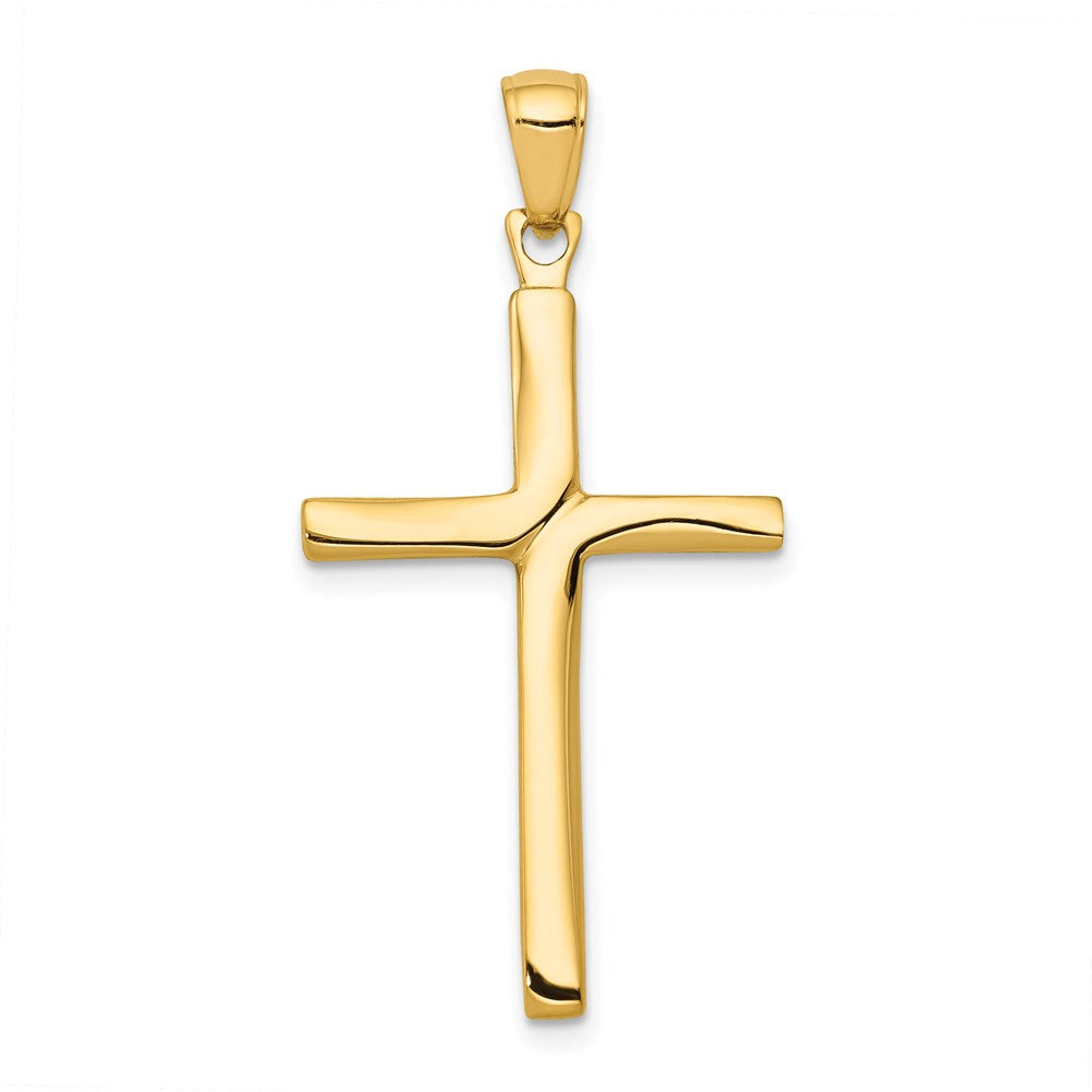 14K Satin Finish Accent Stick Cross Pendant