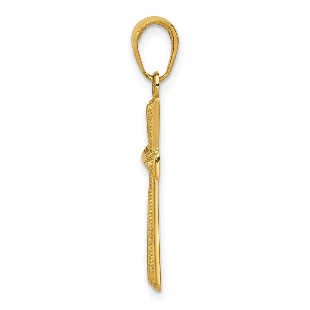 14K Diamond-cut -X- Center Cross Pendant