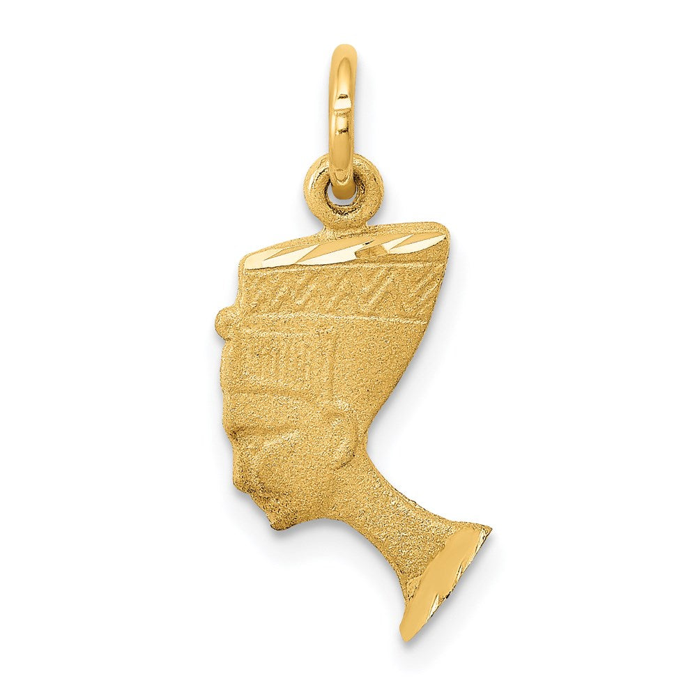 14K Satin Front / Polished Back Nefertiti Charm