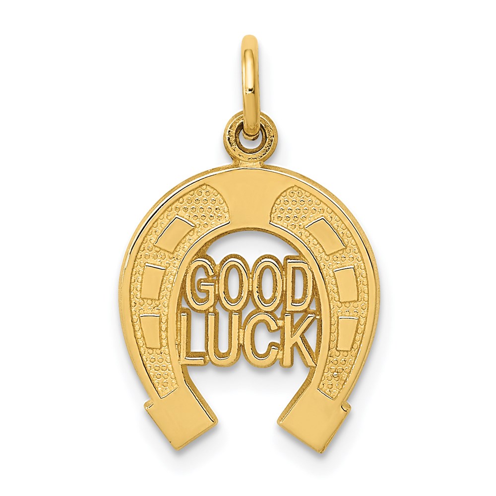 14k GOOD LUCK Horseshoe Charm