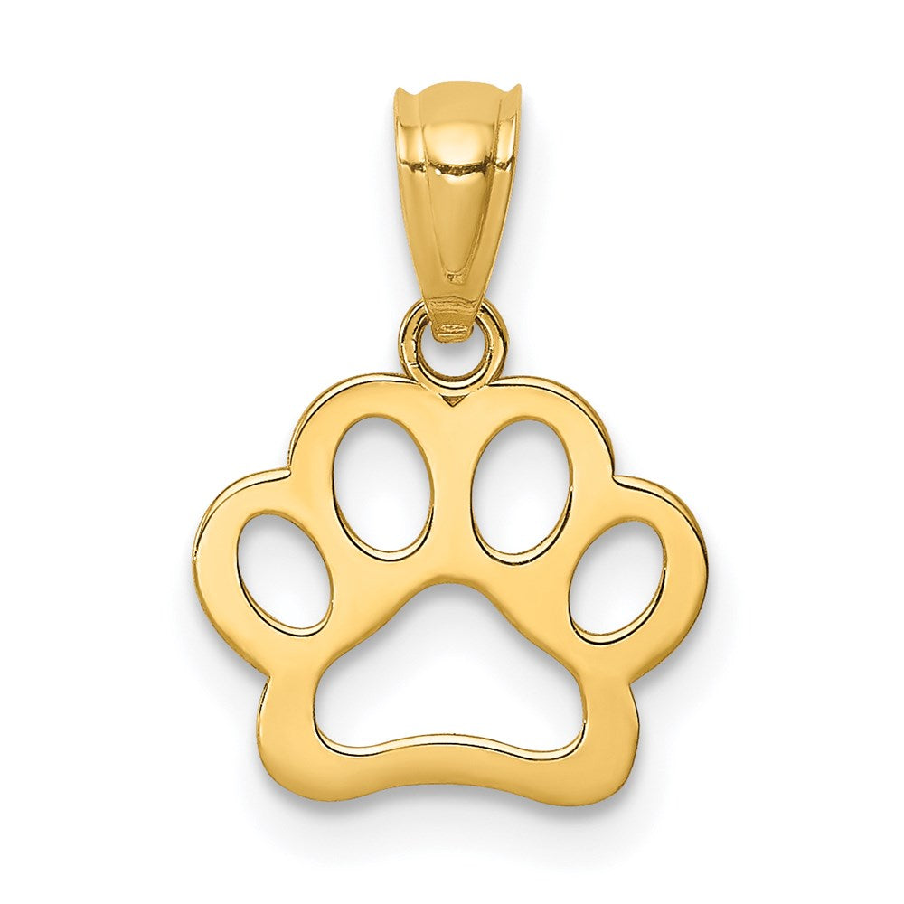 14K Cut-out Paw Print Pendant