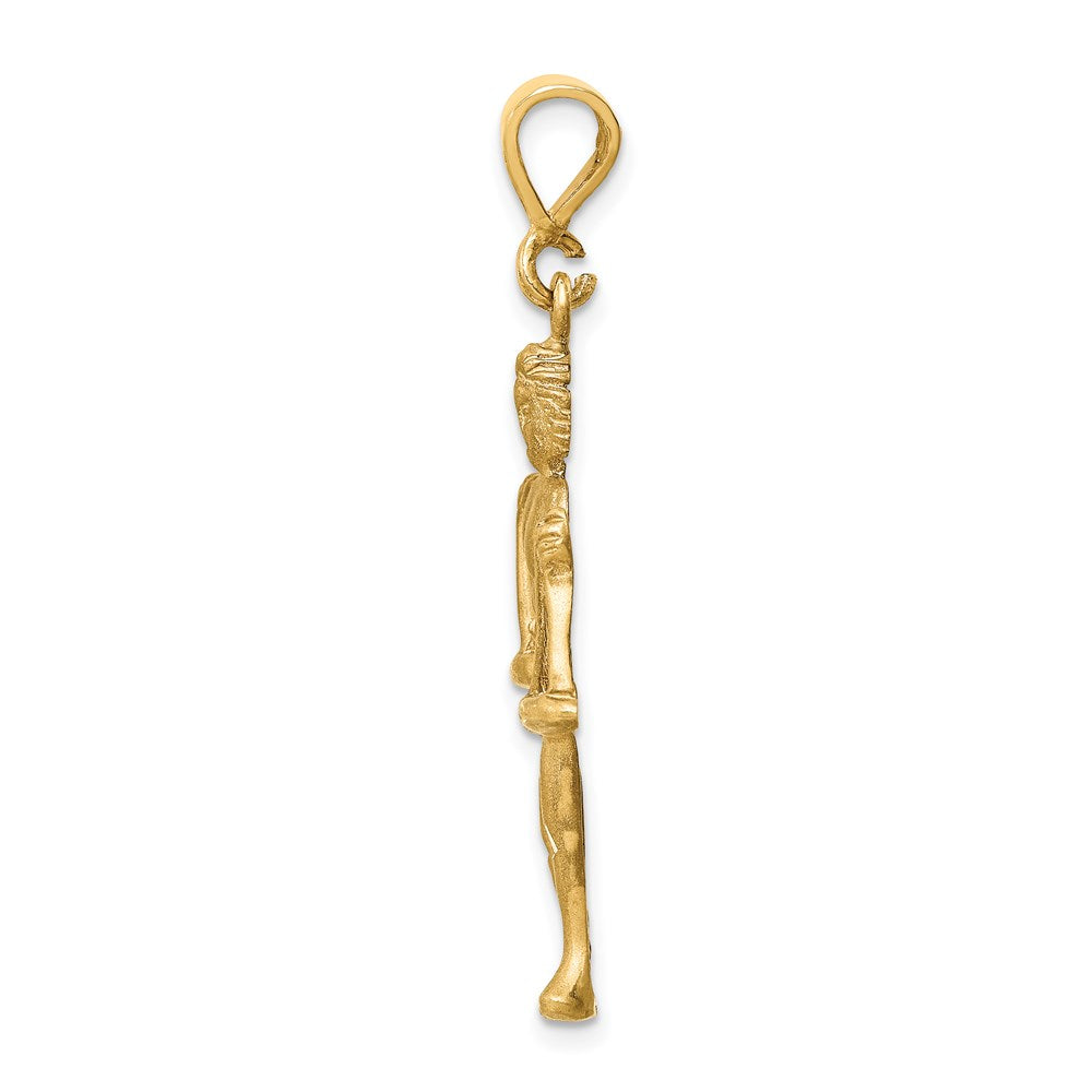 14k Satin Diamond-cut Libra Zodiac Charm