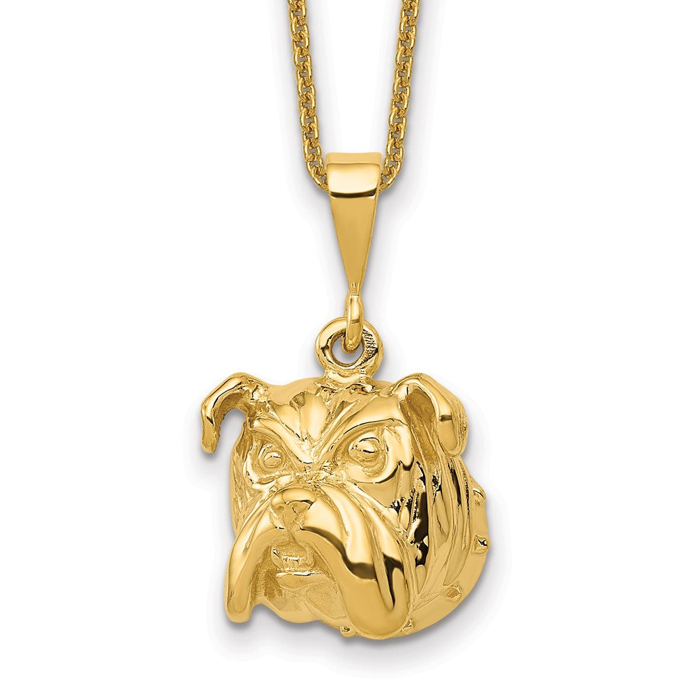 14k Bulldog Pendant w/ chain