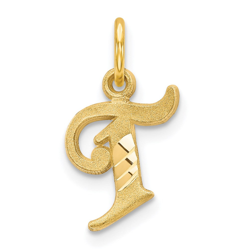 14k Letter T Initial Charm