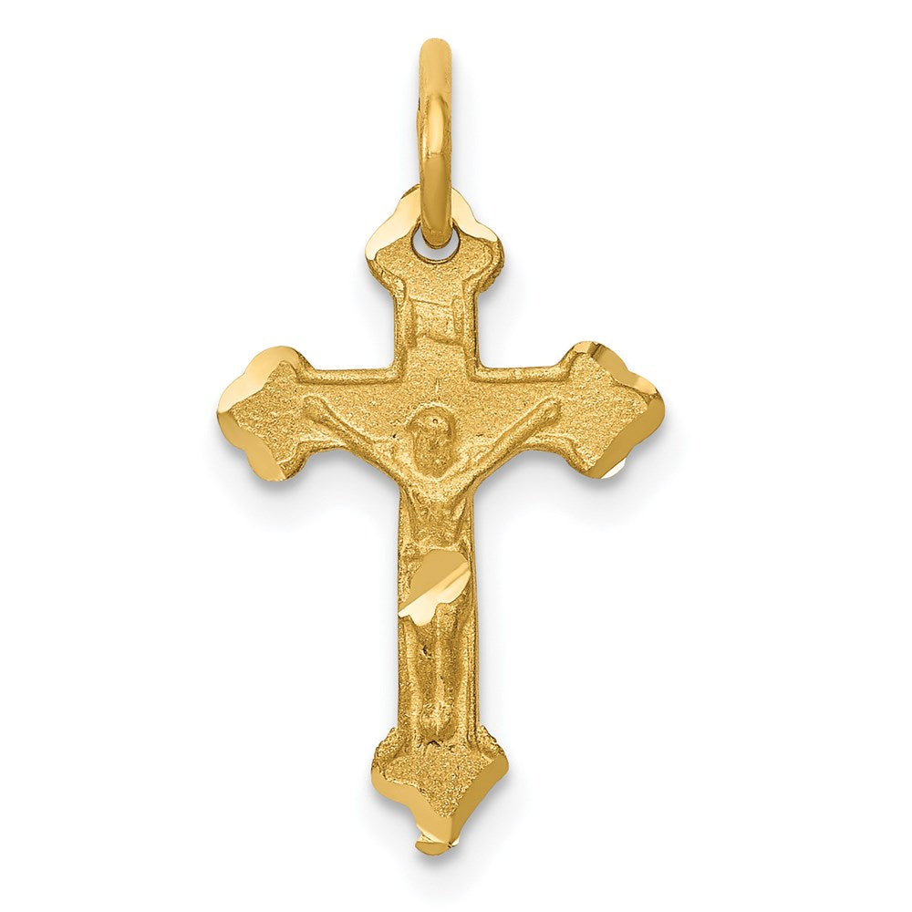 14k INRI Diamond-cut Crucifix Charm