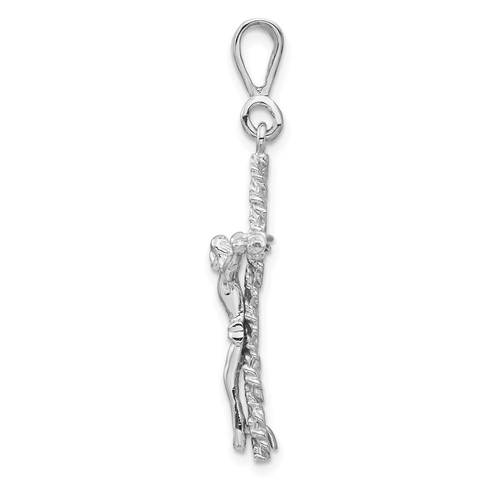 14k White Gold Crucifix Charm