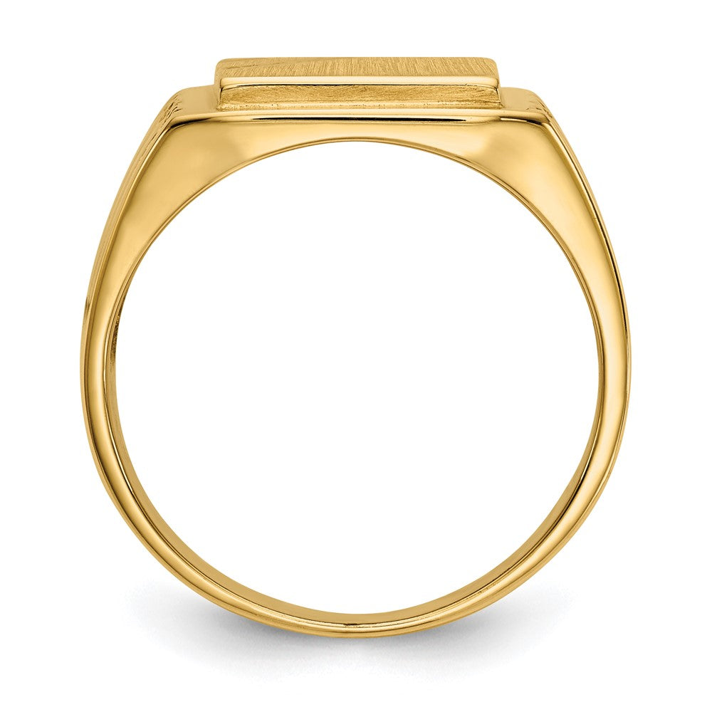 14k 11.5x Rectangle Open Back Mens Signet Ring