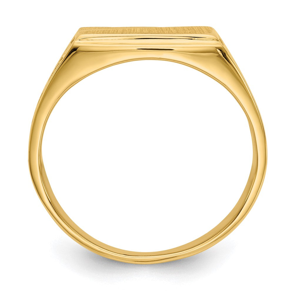 14k 13.0x Rectangle Open Back Mens Nugget Signet Ring