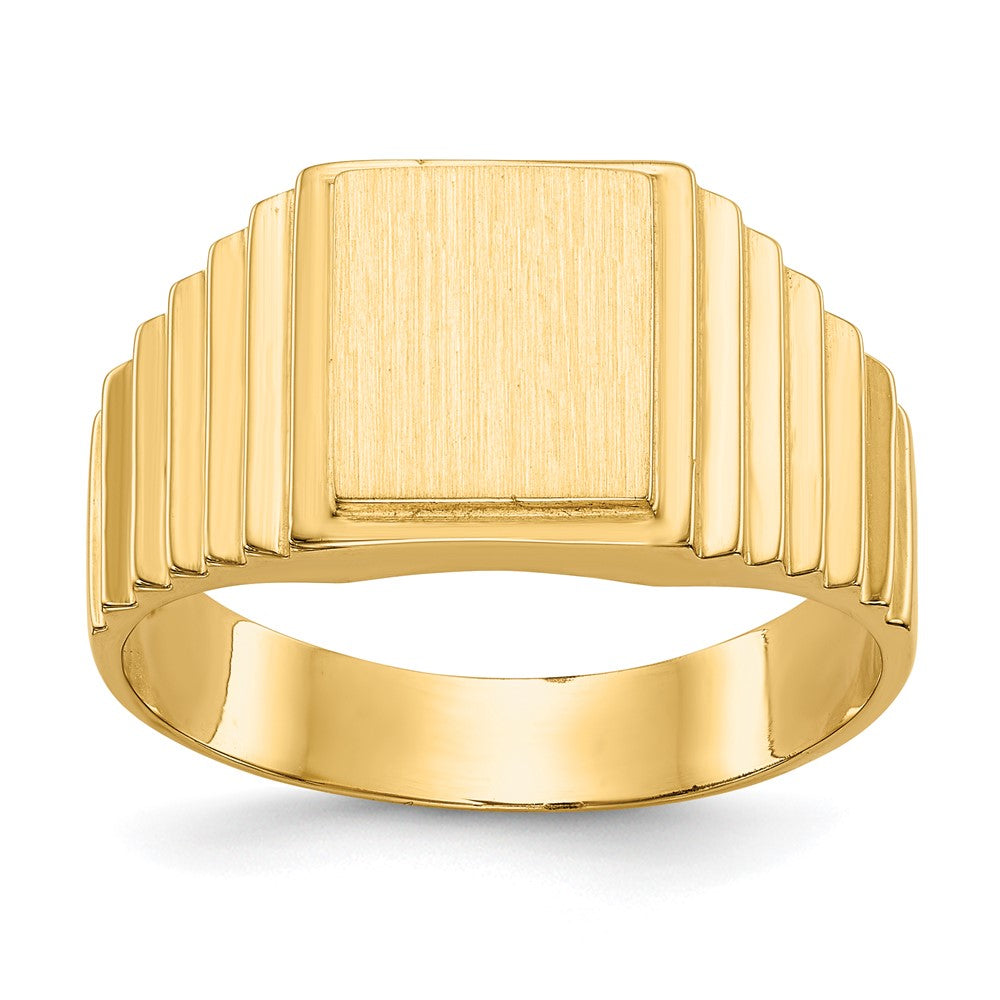 14k 10.0x Open Back Men's Signet Ring